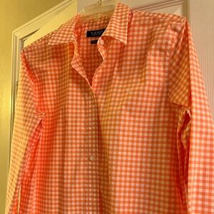 Ralph Lauren long-sleeved gingham check blouse